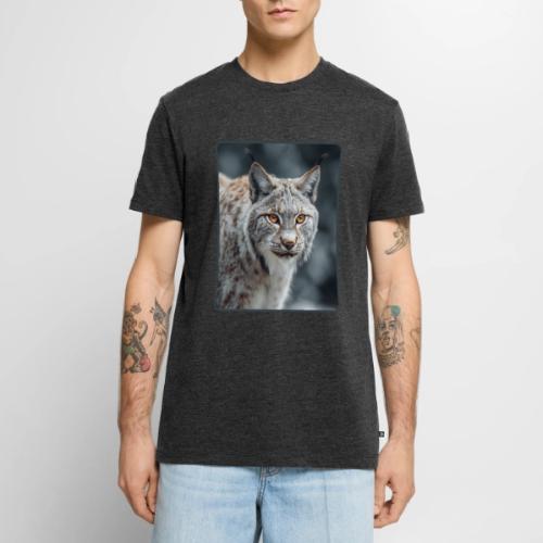 Lynx Portrait Piercing Eyes Design - Men's Premium T-Shirt