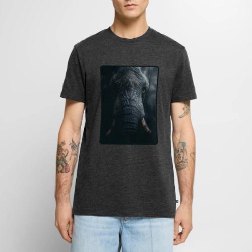 Shadow Elephant Intense Eyes Design - Men's Premium T-Shirt