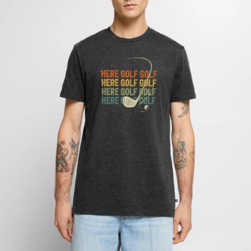 Here Golf Golf Golf Vintage Sunset Style - Men's Premium T-Shirt