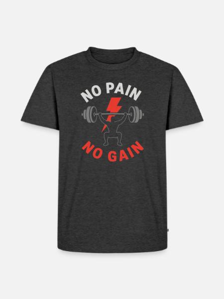 No Pain No Gain Gym - Men's Premium T-Shirt - heather anthracite