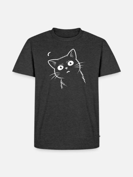 Surprised cat. - Men's Premium T-Shirt - heather anthracite