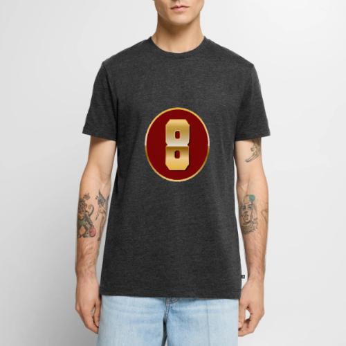 Number 8 in Gold Varsity Font - Men's Premium T-Shirt
