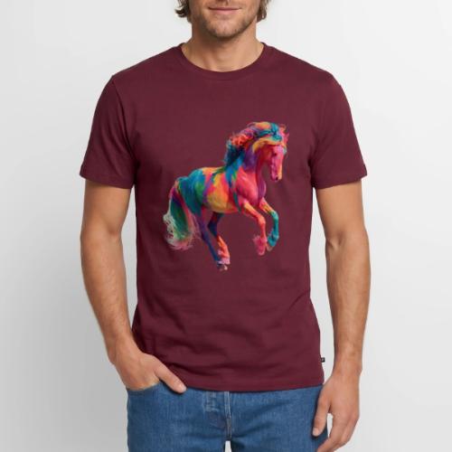 Colorful Paint Splatter Horse Art - Men's Premium T-Shirt