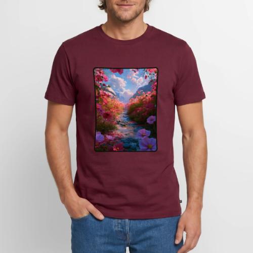 Dreamy Cosmos Valley Landscape Art - Men's Premium T-Shirt