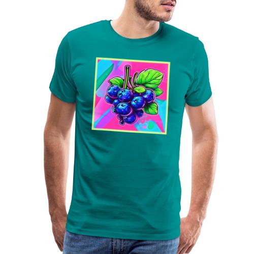 Vibrant Blueberry Artwork - Men's Premium T-Shirt