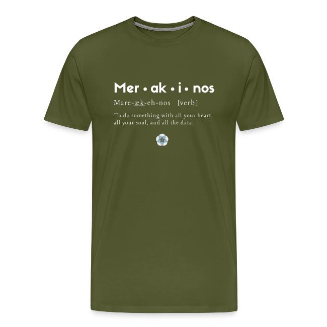 Merakinos definition with logo dark