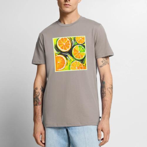 Vibrant Citrus Painting - Men's Premium T-Shirt