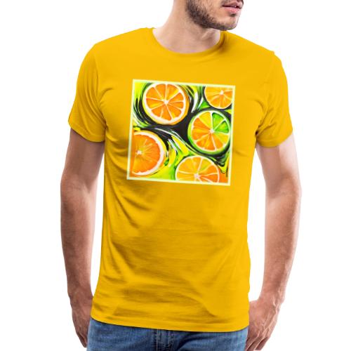 Vibrant Citrus Painting - Men's Premium T-Shirt