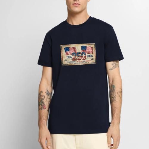 USA 250th Anniversary Flags Emblem - Men's Premium T-Shirt