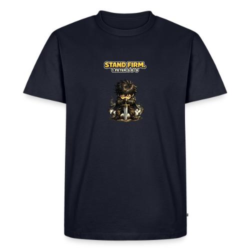 Stand Firm Chibi Warrior | 1 Peter 5:8-9 - Men's Premium T-Shirt