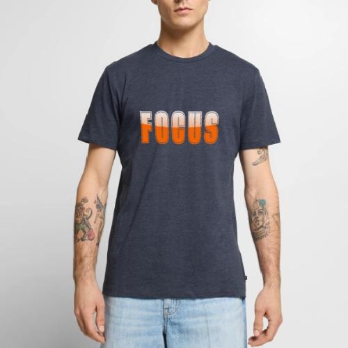 FOCUS Vibrant Orange Motivational Word Design - Men's Premium T-Shirt