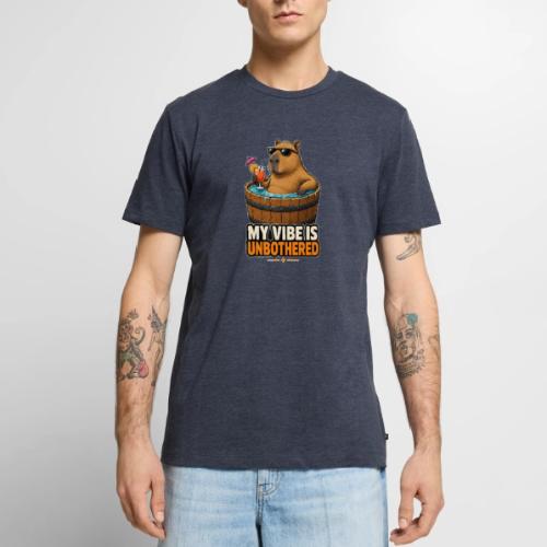 Unbothered Beaver in Wooden Tub - Men's Premium T-Shirt