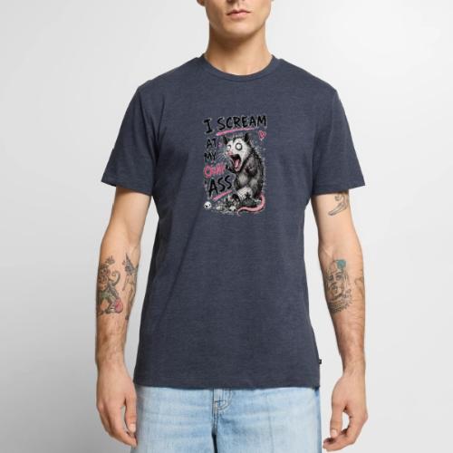 Funny Opossum Screaming Graphic Tee - Men's Premium T-Shirt