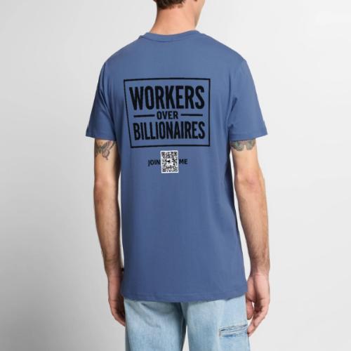 Workers Over Billionaires (black, back-facing) - Men's Premium T-Shirt