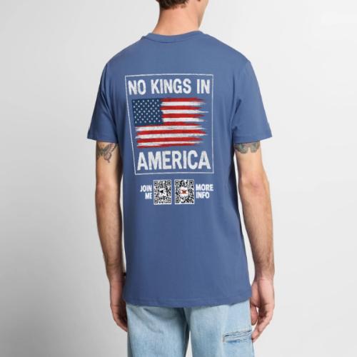 No Kings In America (white, back) - Men's Premium T-Shirt