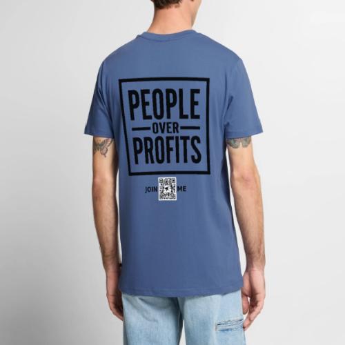 People Over Profits (black, back-facing) - Men's Premium T-Shirt