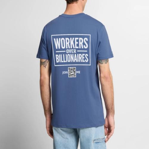 Workers Over Billionaires (white, back-facing) - Men's Premium T-Shirt