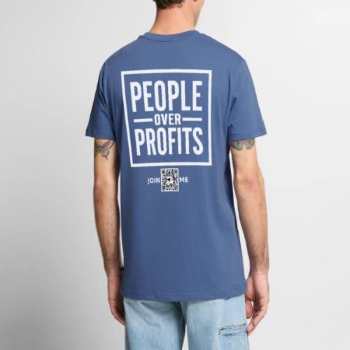 People Over Profits (white, back-facing) - Men's Premium T-Shirt
