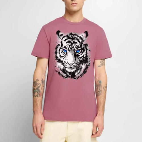 White Tiger Head Portrait - Wildlife Big Cats - Men's Premium T-Shirt