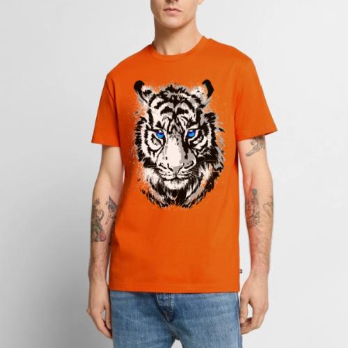 White Tiger Head Portrait - Wildlife Big Cats - Men's Premium T-Shirt
