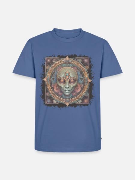 Alien face - Men's Premium T-Shirt - stone blue