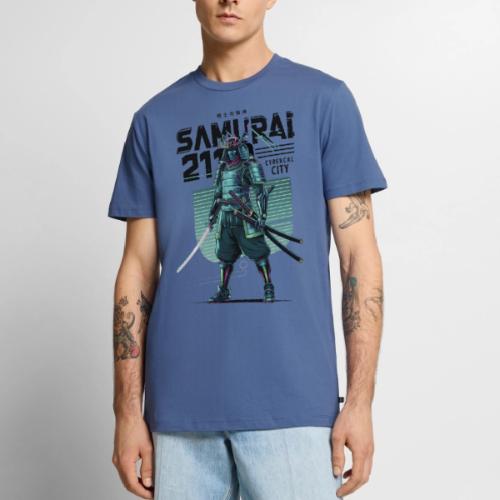 Cyber Samurai 2110: Glowing Katana Warrior - Men's Premium T-Shirt