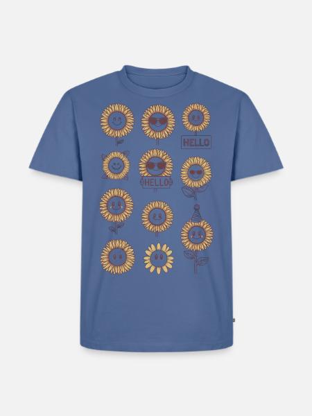 Sunflowers with Faces - Men's Premium T-Shirt - stone blue