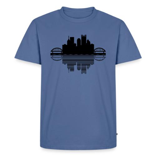 Pittsburgh Skyline Reflection (Black) - Men's Premium T-Shirt