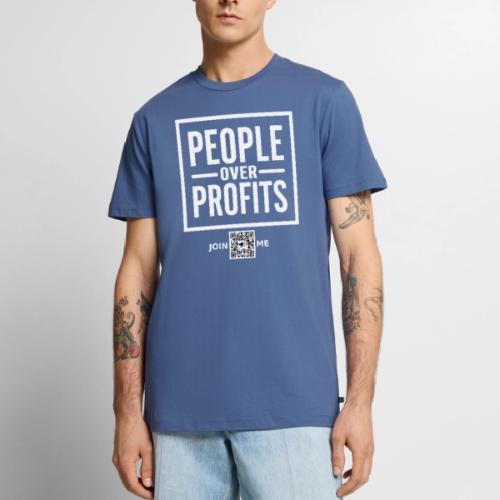 People Over Profits (white, front-facing) - Men's Premium T-Shirt