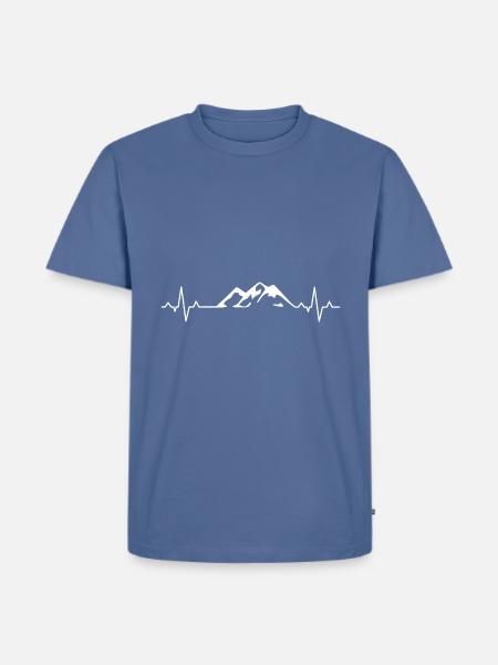 ECG mountains - Men's Premium T-Shirt - stone blue 