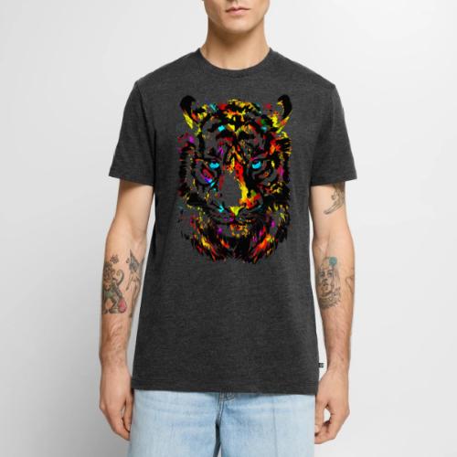 Cute Tiger Head Portrait Drawing - Tiger Eyes - Men's Premium T-Shirt