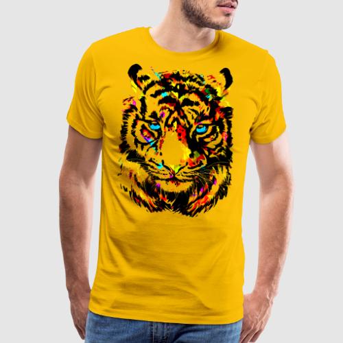 Cute Tiger Head Portrait Drawing - Tiger Eyes - Men's Premium T-Shirt