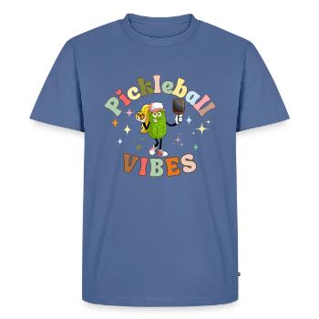 Pickleball Vibes Ponytail - Men's Premium T-Shirt - stone blue  - Front - Nico (187cm)