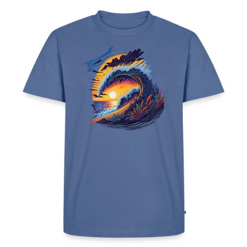 Rainbow Fire Wave - Men's Premium T-Shirt