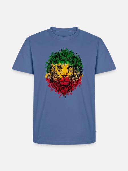 Africa map rasta lion - Men's Premium T-Shirt - stone blue 