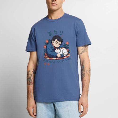 Grumpy Cuddles: Sumotori Napping Japanese Style - Men's Premium T-Shirt