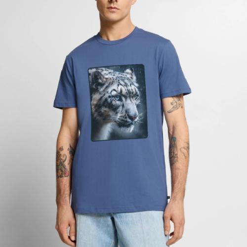 Snow Leopard Blue Eyes Design - Men's Premium T-Shirt