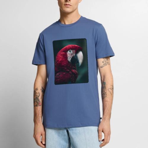Red Green Macaw Bird Portrait Design - Men's Premium T-Shirt