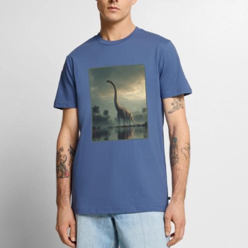 Brachiosaurus Misty Lake Design - Men's Premium T-Shirt