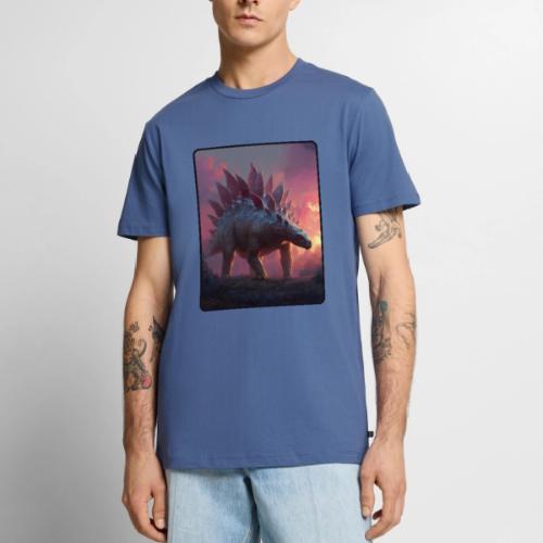 Stegosaurus Sunset Forest Design - Men's Premium T-Shirt