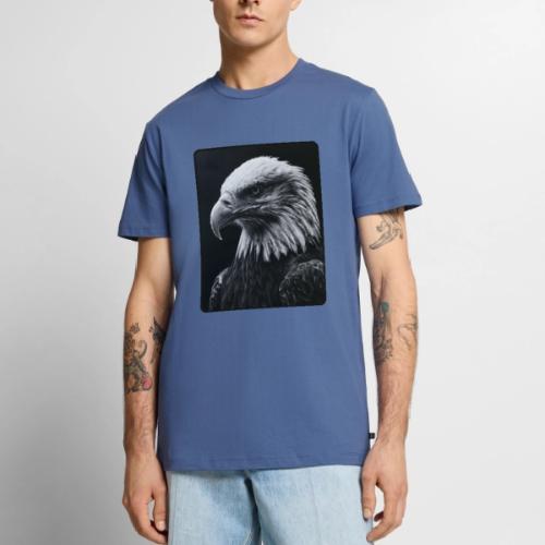 Black White Bald Eagle Design - Men's Premium T-Shirt