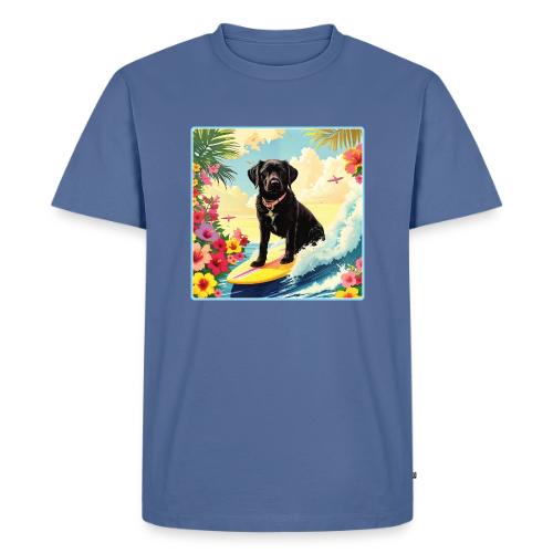 Black Labrador Retriever Surfing - Men's Premium T-Shirt