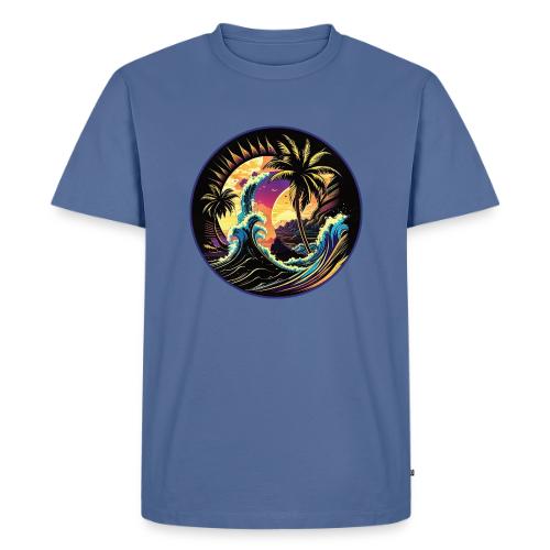 Purple Sunset Waves - Men's Premium T-Shirt