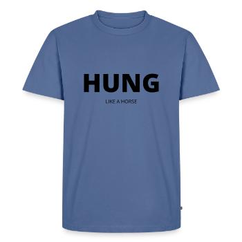 HUNG - Like a Horse - Men's Premium T-Shirt - stone blue  - Front - Nico (187cm)