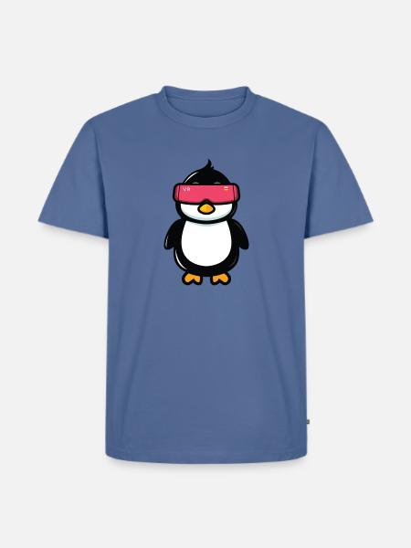 VR penguin - Men's Premium T-Shirt - stone blue