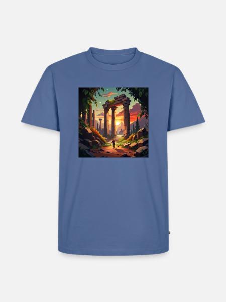 Exploring Ancient Ruins - Men's Premium T-Shirt - stone blue