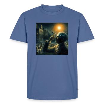 The Inner Labyrinth: Echoes of Consciousness - Men's Premium T-Shirt - stone blue  - Front - Nico (187cm)