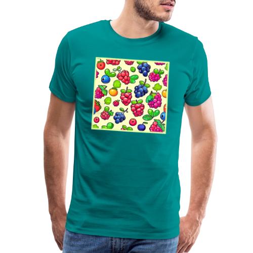 Berry Fruit Pattern Design - Men's Premium T-Shirt