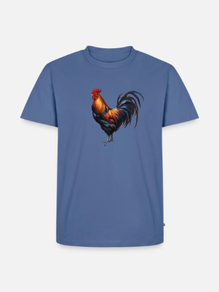 Rooster - "Cluck Commander" - Men's Premium T-Shirt - stone blue