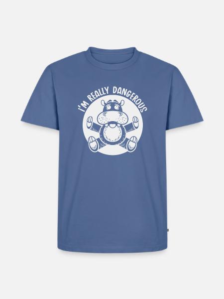 Danger Hippo Mono 1 - Men's Premium T-Shirt - stone blue